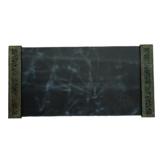 Tiffany Studios New York Pine Needle Bronze Blotter Ends With Leather Desk Blotter For Sale