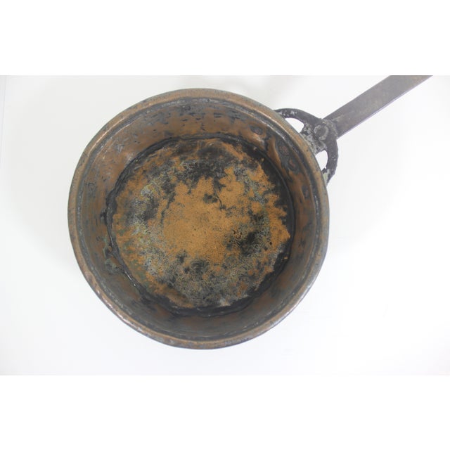 Antique Copper and Iron Pan for Decorating French Style Country Kitchen Primitive Hand Forged For Sale - Image 6 of 10