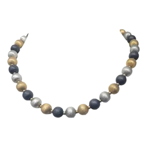 Vintage Signed Napier Tri-Tone Beaded Necklace, C 1967