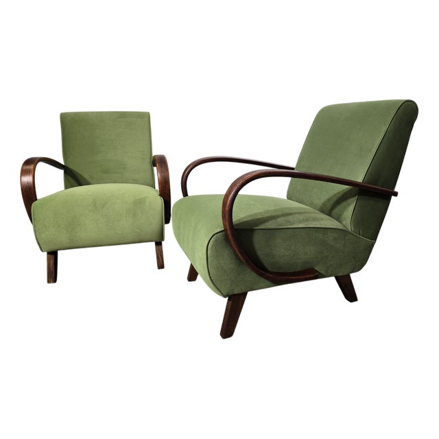 Set of Lounge Chairs by Jindrich Halabala, 1940s For Sale