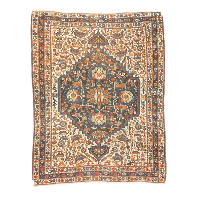 Antique Qashqai Rug 4'10'' x 6' For Sale