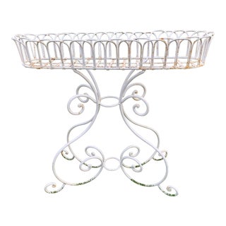 Vintage French Wrought Iron Planter For Sale