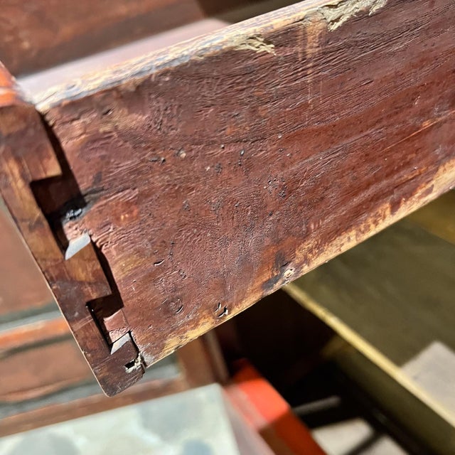 Red 19th Century Elegant Antique Red Chinese Cabinet Wedding Chest For Sale - Image 8 of 12