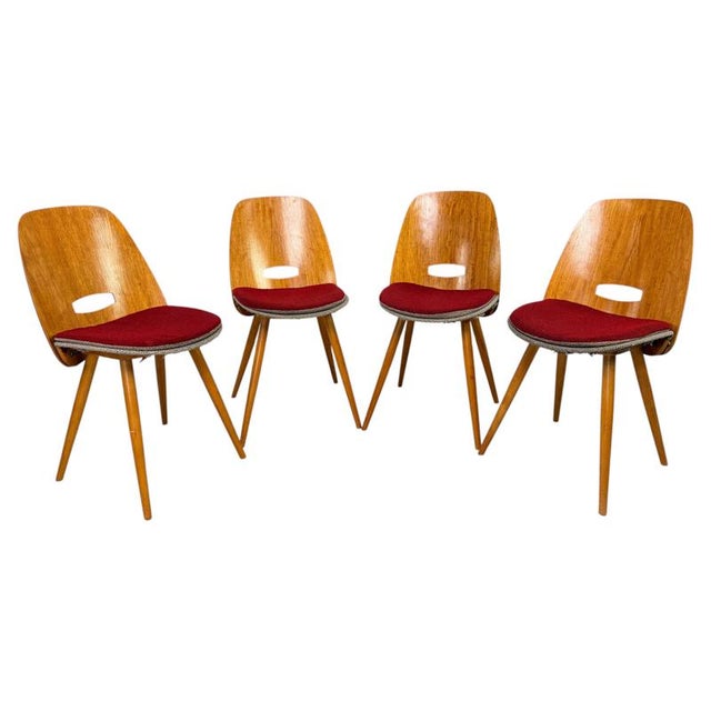 Mid-Century Modern Plywood Dining Chairs by František Jirák for Tatra N, 1960s, Set of 4 For Sale - Image 10 of 10
