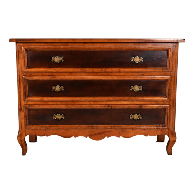 Baker Furniture Italian Provincial Carved Maple Dresser or Chest of Drawers For Sale