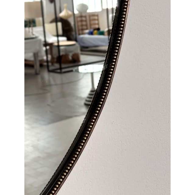 Italian Mid-Century Wall Mirror with Brass Frame and Glass, 1970s For Sale - Image 6 of 18