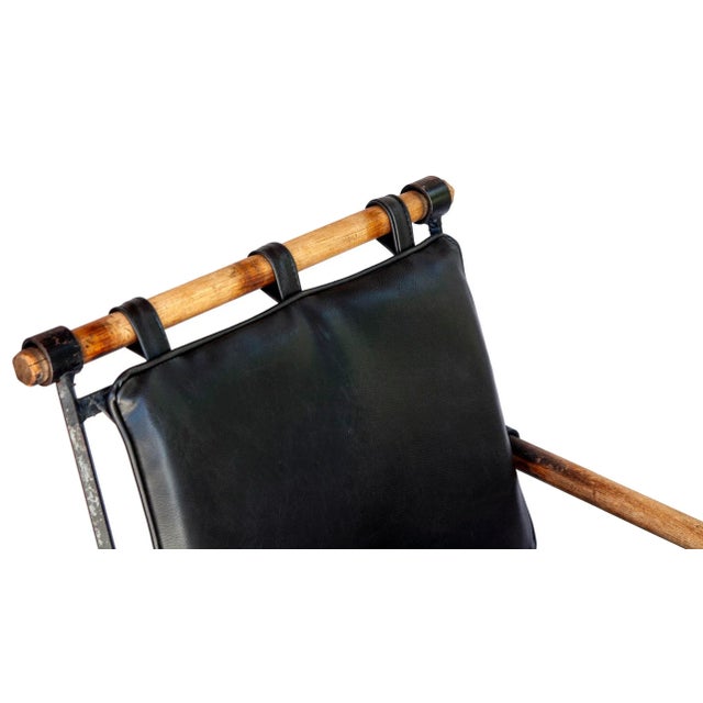 Black 1970s Mid-Century Modern Cleo Baldon Campaign X Chair With Arms For Sale - Image 8 of 8