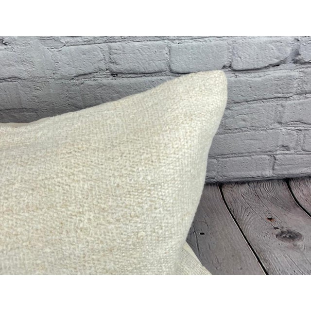Turkish 16 x 24 Hemp Pillow Turkish Cushion Natural White Pillow Cushion Cover For Sale - Image 3 of 4