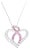 14K White Gold 1ct. TGW Diamond And Pink Sapphire Gemstone Pendant Necklace (G-H, SI2-I1) For Sale
