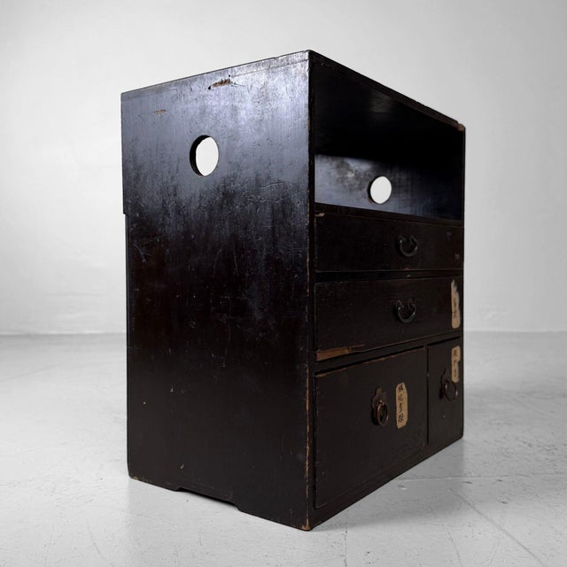 Metal Vintage Japanese Desk Cabinet, 1920 For Sale - Image 7 of 12