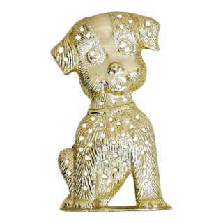 Last Call - 1970s Gold Puppy Earring Tree / Holder For Sale