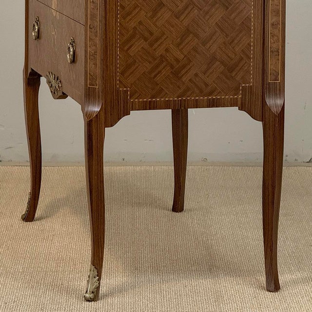 Antique French Louis XVI Style Marquetry Marble Top Commode For Sale - Image 14 of 18