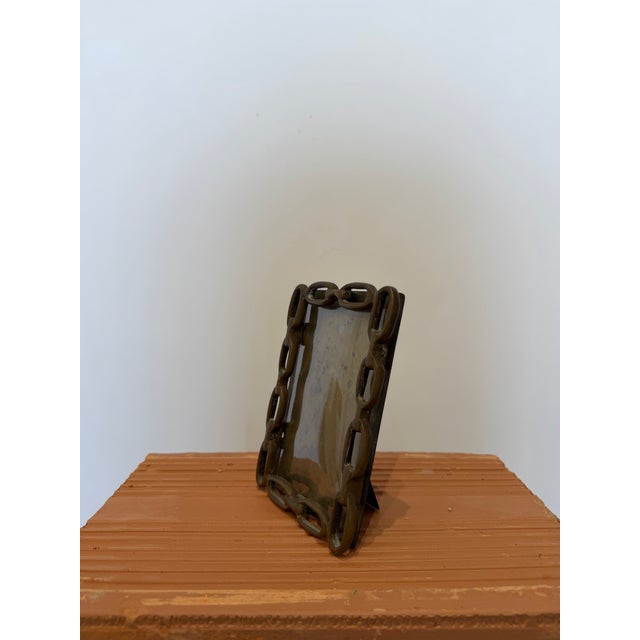 Bronze Mid-Century Brazilian Modern Bronze Chainlink Picture Frame, 1960s For Sale - Image 8 of 11