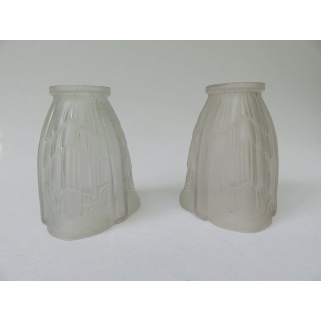 Art Nouveau Brass and Frosted Glass Sconces, Set of 2 For Sale - Image 17 of 18