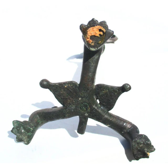Metal Mid 19th Century Grand Tour Bronze Roman Oil Lamp For Sale - Image 7 of 12