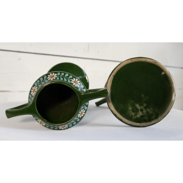 Forest Green Art Nouveau Ceramic Vases, 1890s, Set of 2 For Sale - Image 8 of 14