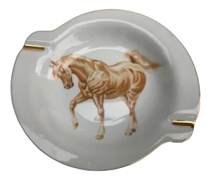 1950s Norleans Golden Prancing Horse With White Blaze Socks Ashtray, Japan
