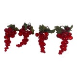 Vintage Red Faceted Lucite Grape Bunches - Set of 4 For Sale