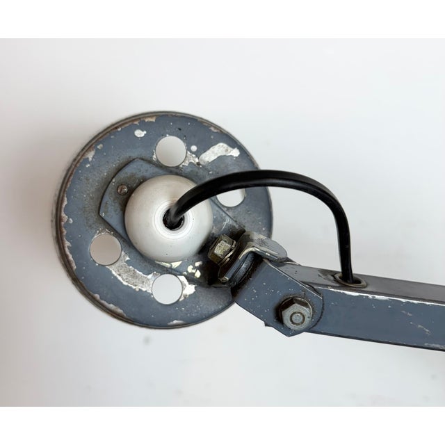 Industrial Grey Adjustable Wall Lamp from Memlite, 1960s For Sale - Image 11 of 18
