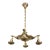 Mid 20th Century Victorian 4 Exposed Bulbs Brass Pan Chandelier For Sale