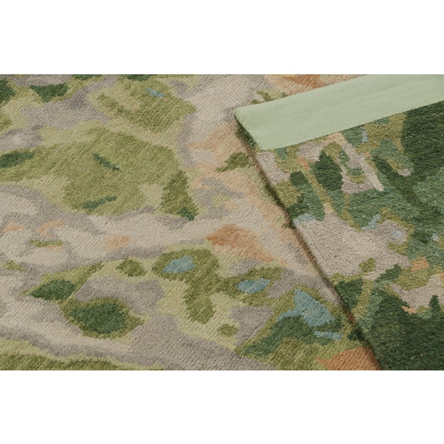 Textile Rug & Kilim’s Abstract Rug in Green With Colorful Patterns “Wild Flowers Spring For Sale - Image 7 of 7