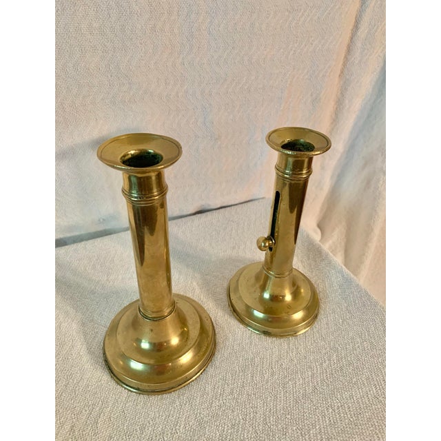 Found in France, these Early 20th Century Adjustable Candleholders were crafted from Brass in the early 1900's. Each...