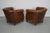 Vintage Dutch Cognac Colored Leather Club Chairs, Set of 2 For Sale - Image 15 of 18