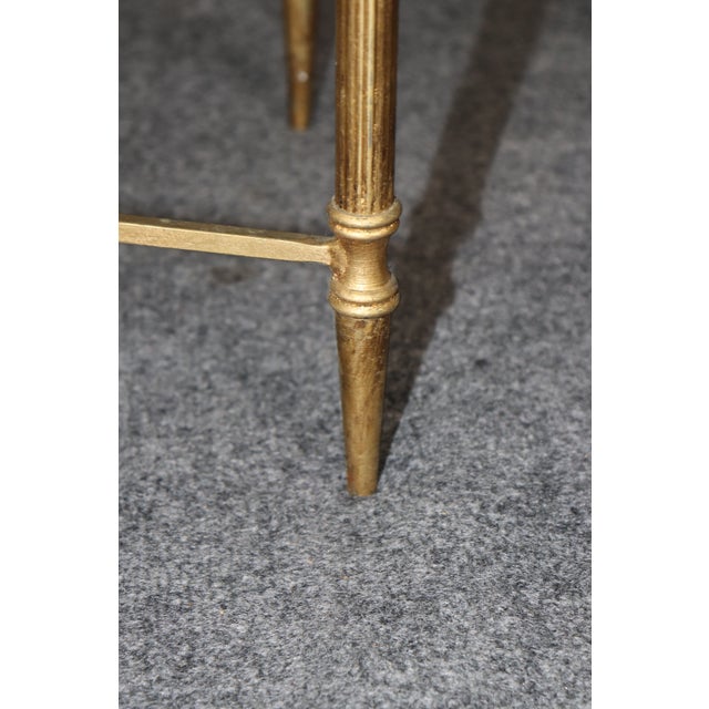 1980s Directoire Style 1980's Glass Top Two Tier Console Table For Sale - Image 5 of 6