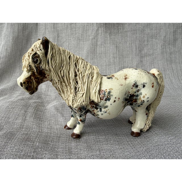 Vintage Cheval Ceramics Appaloosa Pony Figure Spaghetti Effect Mane For Sale - Image 10 of 17