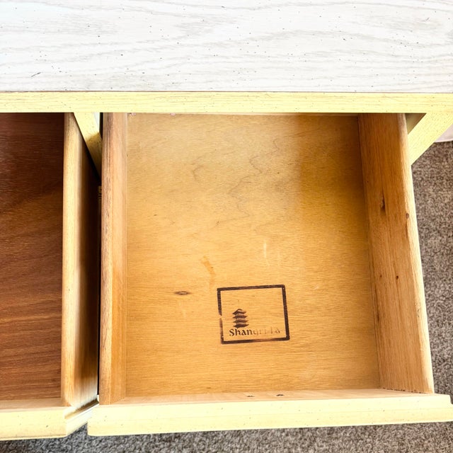 Cream Vintage Chinoiserie “Shanglrila” Dresser With Mirror by Dixie For Sale - Image 8 of 12