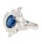 Natural 1.52 Carat Oval Blue Sapphire and Diamond Platinum Floral Ring For Sale - Image 4 of 9