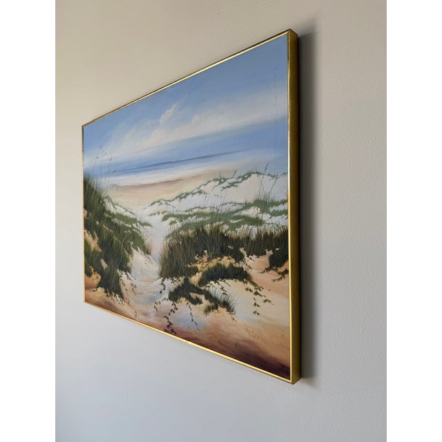 1980s Ken Wallin “Coastal Scene” Oil on Canvas Painting, Framed For Sale - Image 4 of 11
