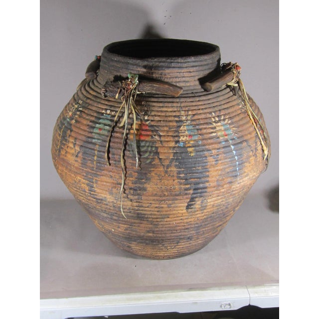 Large Robert Rivera Basket W/ Painted Dancers & Horns For Sale - Image 4 of 15