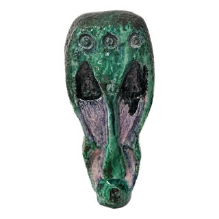 French Brutalist Ceramic Totem Sculpture, 1970s For Sale