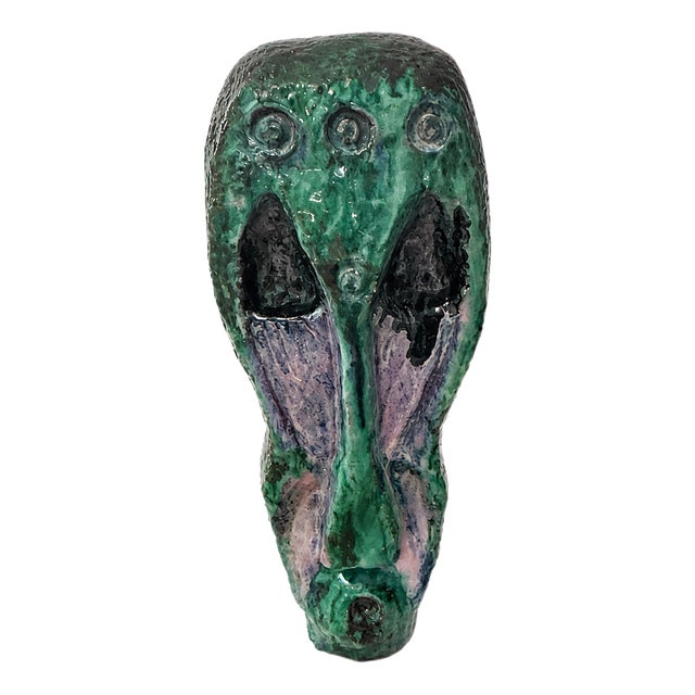 French Brutalist Ceramic Totem Sculpture, 1970s For Sale