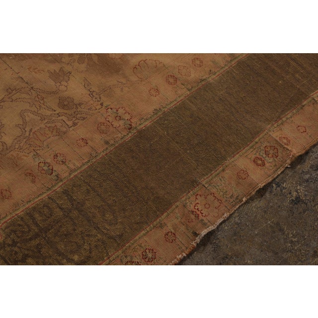 Textile Antique Kayseri Rug in an All Over Green Brown Floral Pattern For Sale - Image 7 of 11
