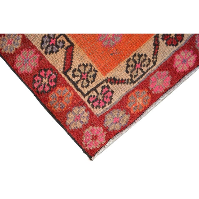 Tribal Motifs Hand-Knotted Kurdish Runner Hallway Rug Kitchen Decor - 2’9” X 12’6 For Sale - Image 11 of 12