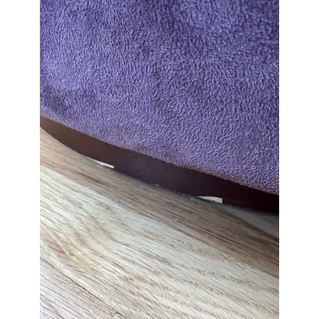 Luxury Purple Velvet Swivel Barrel Accent Chair For Sale - Image 4 of 4