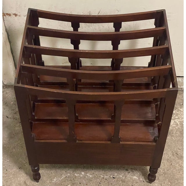 Brown Vintage Wooden Newspaper Rack, 1920s For Sale - Image 8 of 12