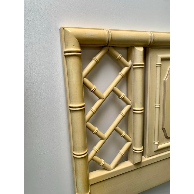 Hollywood Regency I Vintage Dixie Aloha Faux Bamboo Twin Headboard I For Sale - Image 3 of 5