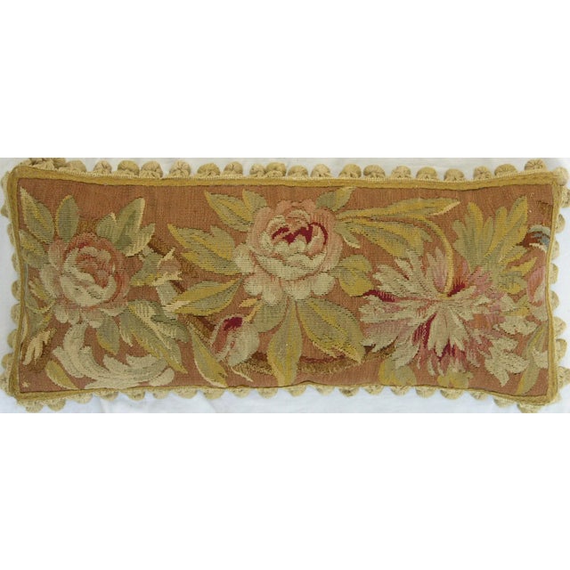 Mid 19th Century Circa 1860 Antique French Aubusson Tapestry Pillow For Sale - Image 5 of 9