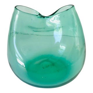 Blenko Pinched Blown Glass Ivy Vase by Winslow Anderson For Sale