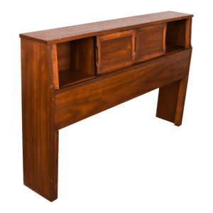 1960s Mid Century Full Headboard Storage Bookcase