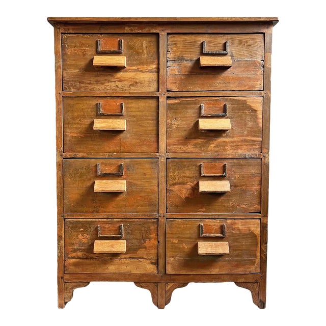 Vintage Indian Salvaged Wood Tool Chest For Sale