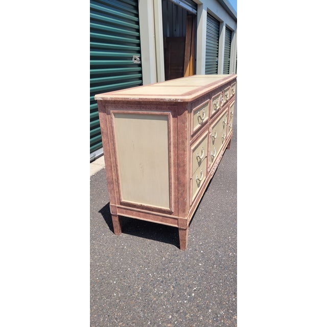 Mauve 1990s Baker Furniture Painted French Dresser For Sale - Image 8 of 13