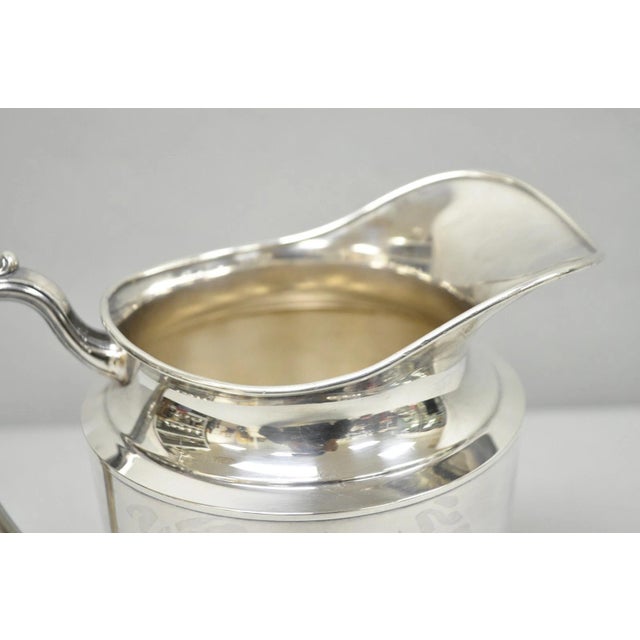 Silver Vintage Oneida Briarcliff Victorian Silver Plated Water Pitcher For Sale - Image 8 of 12