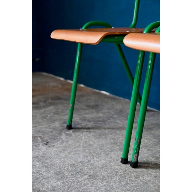 Industrial Style Green Kitchen Chairs, Set of 6 For Sale - Image 11 of 18