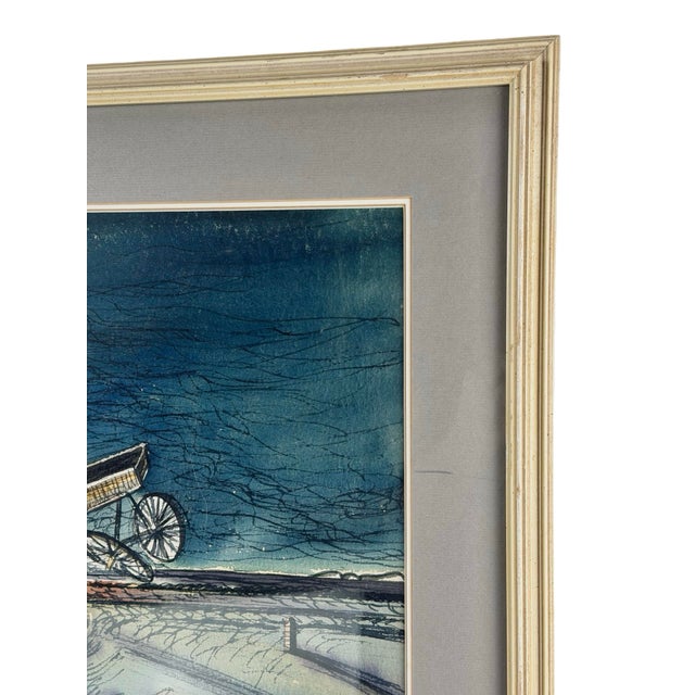 William H. Ferguson Signed Surrealist Carriage Crash Mixed Media Artwork For Sale - Image 9 of 12