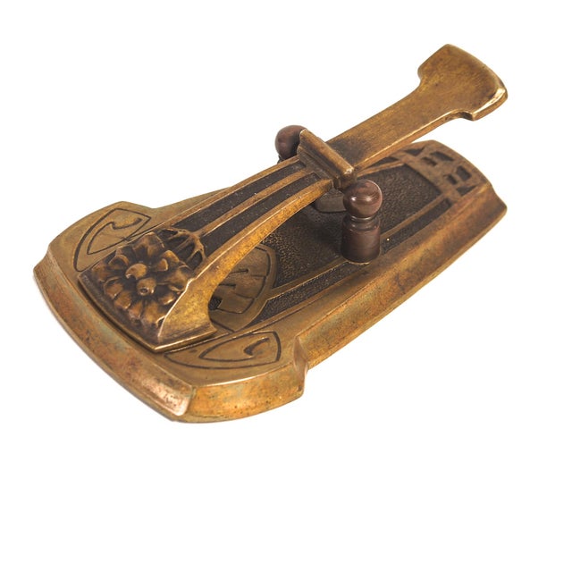 Art Nouveau Antique Art Nouveau Brass Paper Clip Desk Decor For Sale - Image 3 of 10