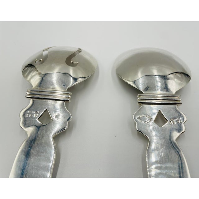 Silver 1980s Hammered Silver Serving Utensils With Sculptural Scrolled Handles For Sale - Image 8 of 12